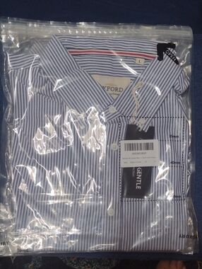 Oxford Blue and White Striped Dress Shirt
